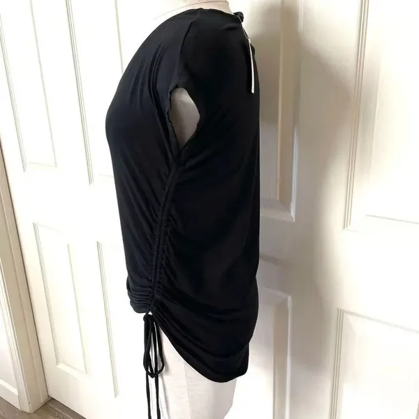 Maeve black side ruched short sleeved T - Image 11