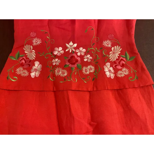 Jessica‎ Howard Pink Linen Blend Embroidered Sheath Dress 8 Spring Church Garden - Image 3