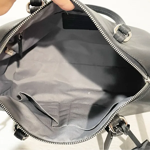 Coach Crossgrain Carryall Satchel Zip top Closure Double Handle Purse Bag‎ Black - Image 4