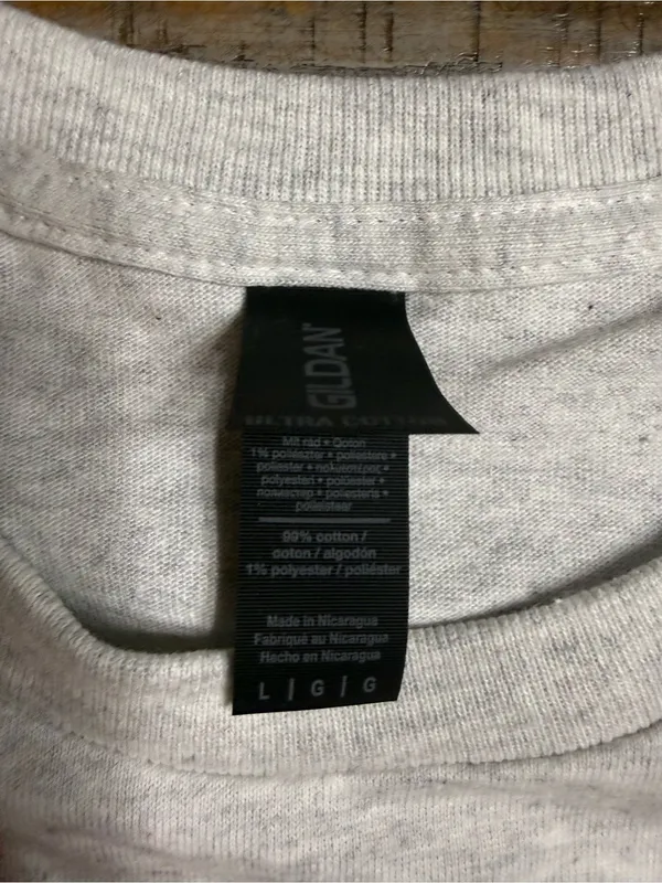 Gildan Ash Gray Tee with Pink Ghost & Bow Print - Image 2