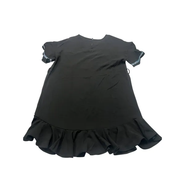 Entro Black Embroidered Boho Floral Ruffle Hem Mini Shift Dress Womens Medium - Image 3
