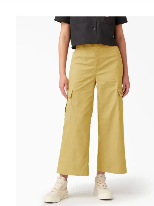 NWT Dickies REGULAR FIT CROP CARGO PANT In Stonewashed Dark Khaki Utility Work - Image 2