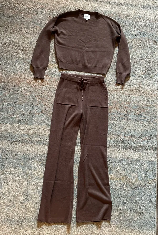 Pink Rose Brown Sweater Set - Image 2