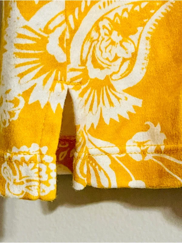 Kim Rogers Mustard Yellow Paisley Tunic Shirt Dress L Cotton Preppy Retro Mod - Image 10