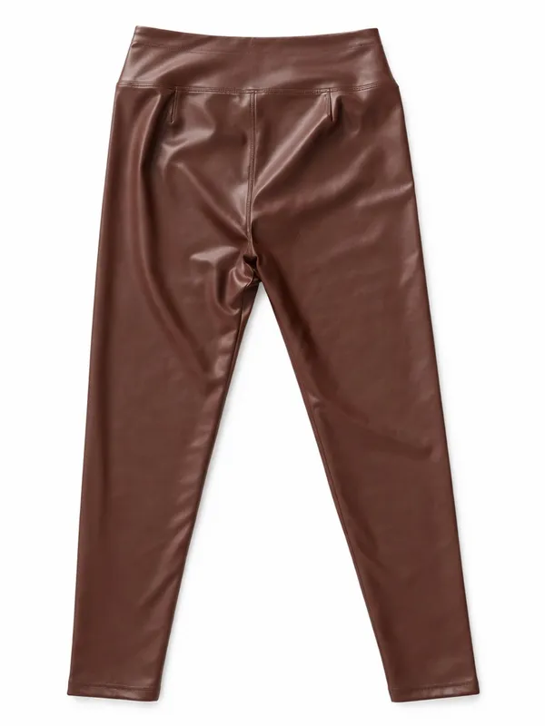 aerie Offline Faux Leather Luxe Leggings in Brown - Image 2