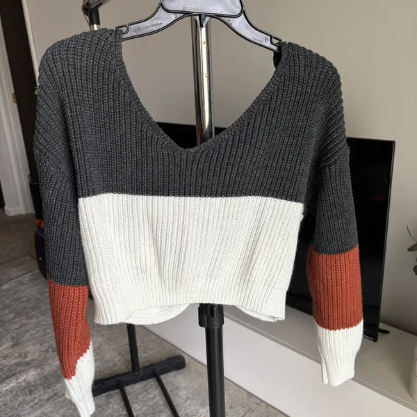 Sweaters For Women Fall Fashion Off Shoulder Ribbed-knit Casual Sweater - Image 5