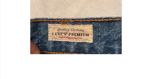  Levi's Levi's Distressed Button Fly Medium Blue Cutoff Denim Shorts - Image 2