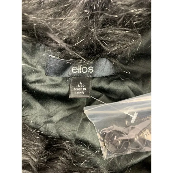 Ellos Women's Black Faux Fur Coat - Image 4