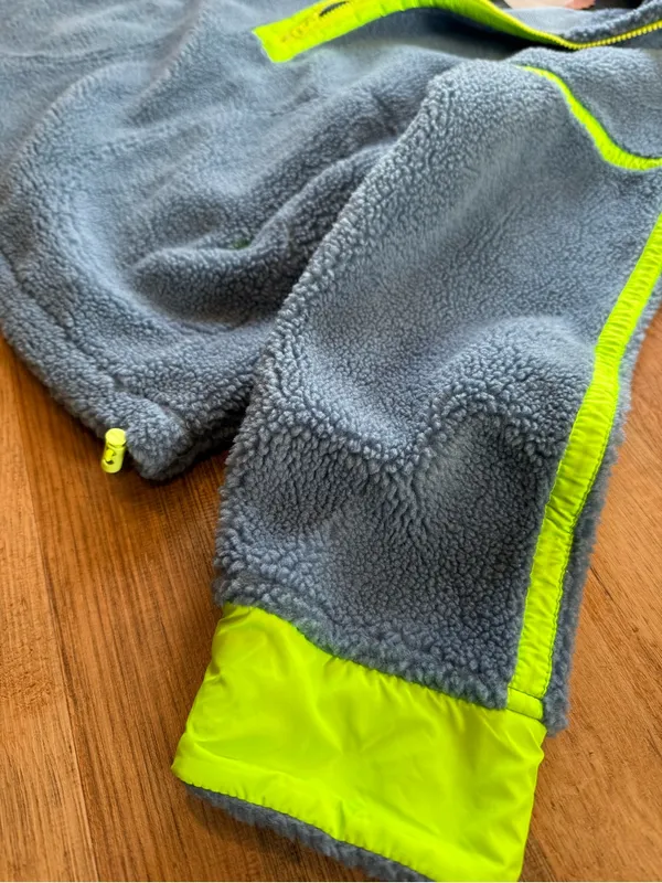 LOVLOV Blue Sherpa Half-Zip Pullover with Neon Yellow Accents - Image 7