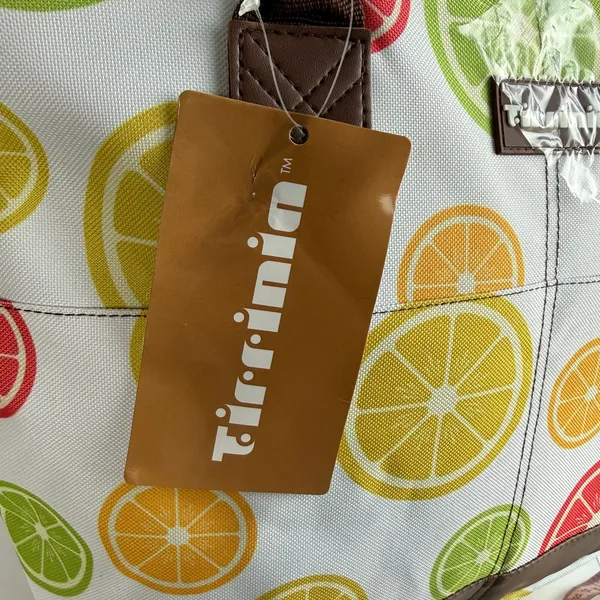 Citrus Fruit Print Large Insulated Lunch Tote Zipper Cooler Bag NWT - Image 8