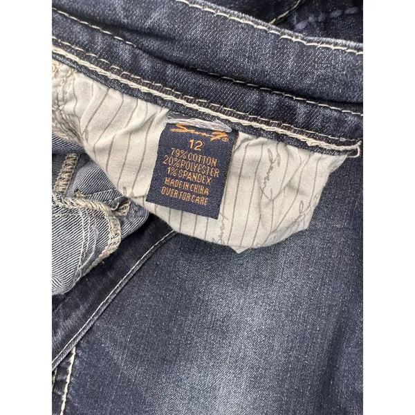 Vintage Seven For All Mankind Bootcut Jeans Women's 12 Dark Wash EUC Denim - Image 12