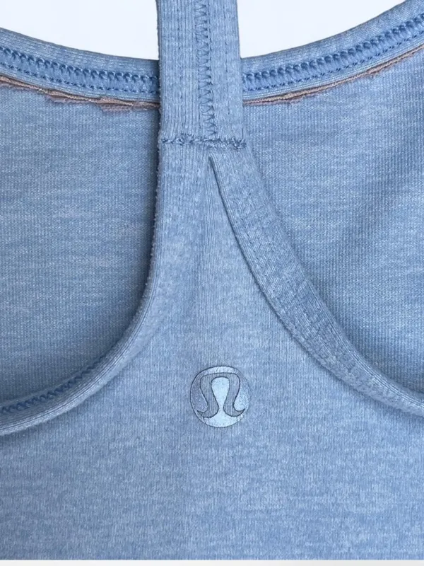 Lululemon Power Y Tank Heathered Blue Cast Women's yoga Pilates gym training - Image 6