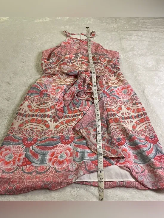 Guess Spring Floral Themed Apron Neckline Mid Length Dress size XS - Image 7