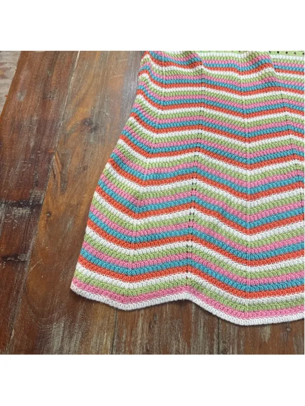 Crave Fame XL Rainbow Chevron Crochet Knit Mini Dress - Image 3