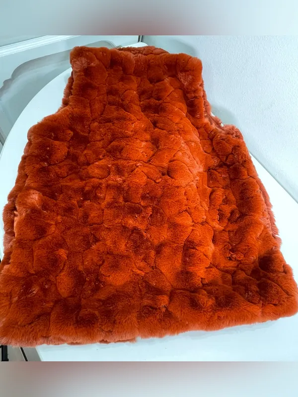 Rachel Zoe Vest Women Lg Faux Fur Sleeveless Lined Pockets Boho Chic Fall Color - Image 6