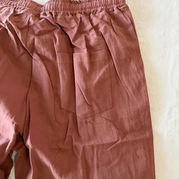 Women's Pull On Drawstring Waist Below Knee Wide Leg Capri Size L #260664 - Image 6