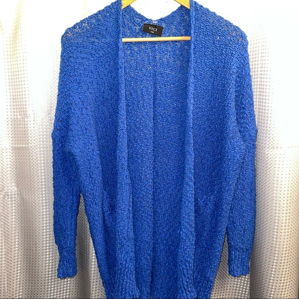 VICI Blue Fluffy Cardigan - Image 2