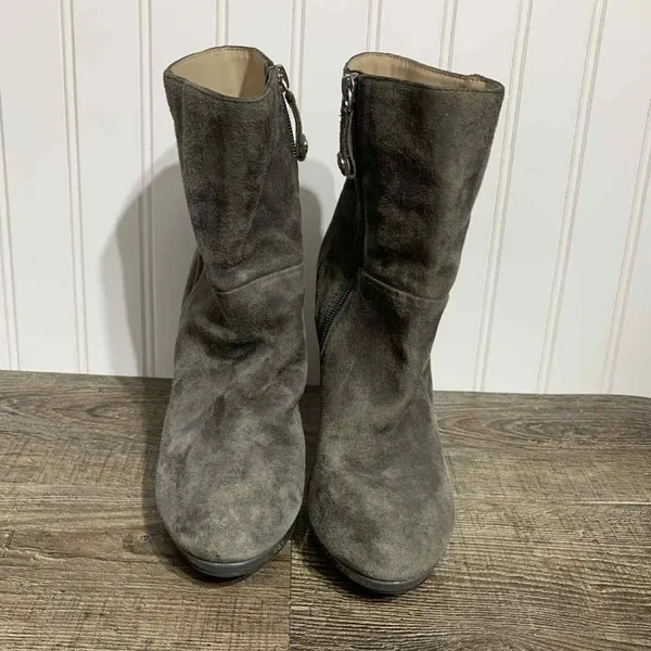 Ellen Tracy Ankle Boot Womens Dark Gray.‎ Leather High Heel sz 9 - Image 4