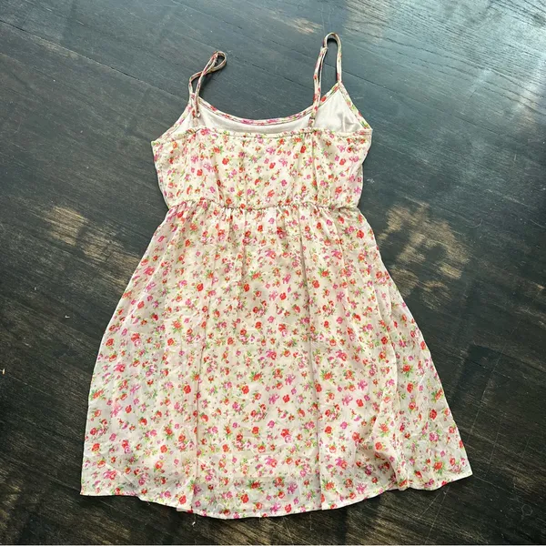 Women’s Garage Pink Floral Strap Festival Boho Fairy Dress Festival Feminine XS - Image 3