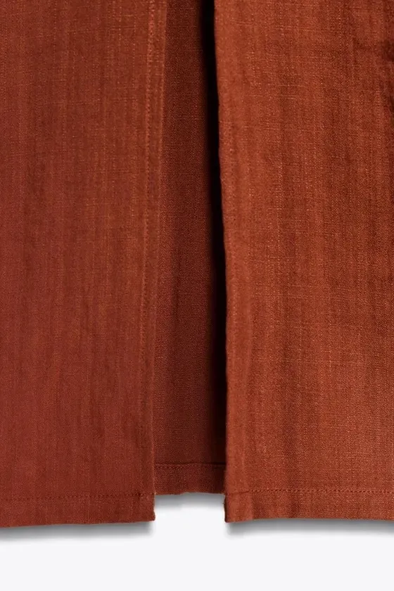 Zara Sleeveless V-Neck Brown Cotton Bohemian Maxi Dress - Image 6