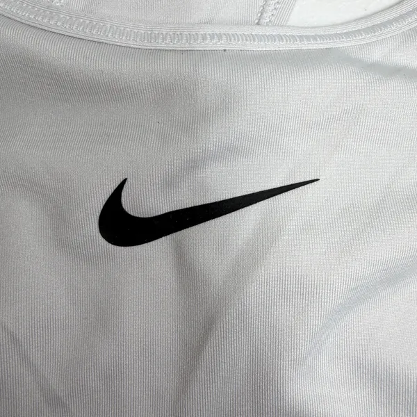 Nike XL Sports Bra Racerback Dri-FIT White Black Medium Support Activewear 2099 - Image 3