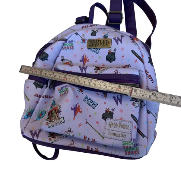 Loungefly Harry Potter Weasleys Wizard Wheezes Mini Backpack Purple Rare 11x10” - Image 10