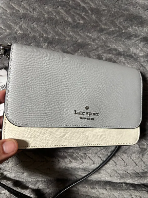 Kate Spade New York Madison Willow Mini Flap Crossbody Bag, platinum grey multi - Image 3