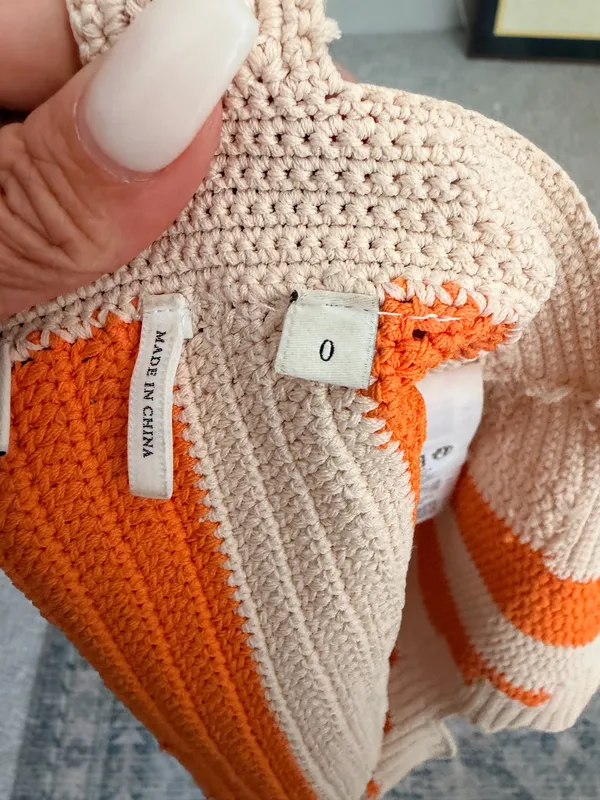 Sandro crochet orange cream crop tank top 0 - Image 7