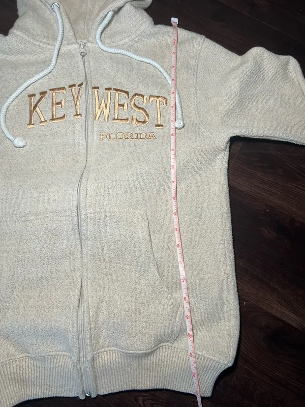 Key West Zip Up Hoodie Size Small Tan - Image 4