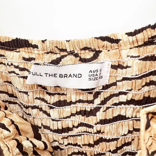Faithfull the‎ Brand Ira Animal Print Square Neck Mini Dress Size 2 Safari Chic - Image 7