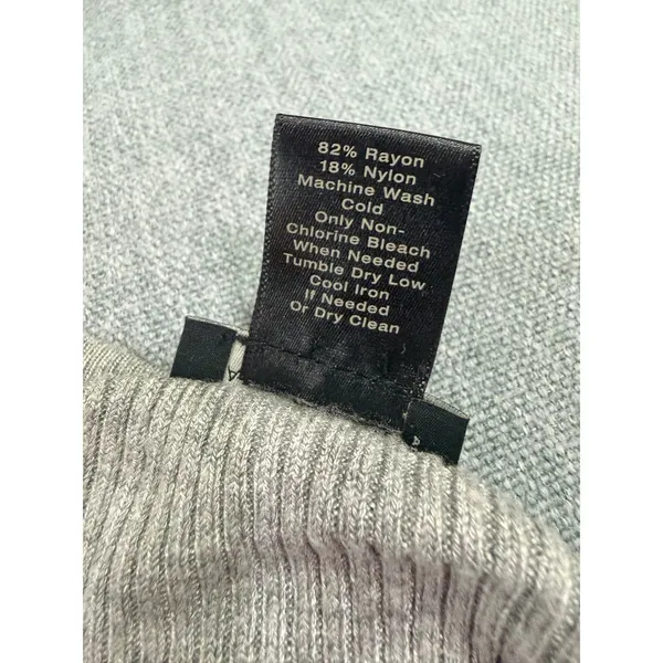 Ann Taylor Factory Heather Gray Ribbed Sweater with Ruffle Sleeves – Size Medium - Image 5
