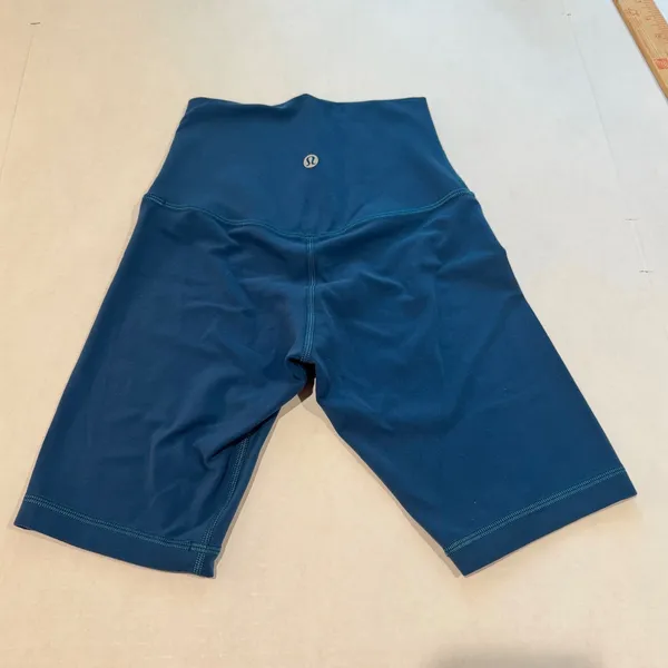 Lululemon Align Biker Shorts Womens 0 Teal Blue Nulu High Rise 6" Inseam Yoga - Image 5