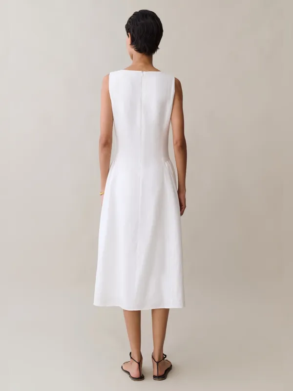 NWT Few Moda Avalon Linen Dress size Large L midi white o.p.t - Image 4
