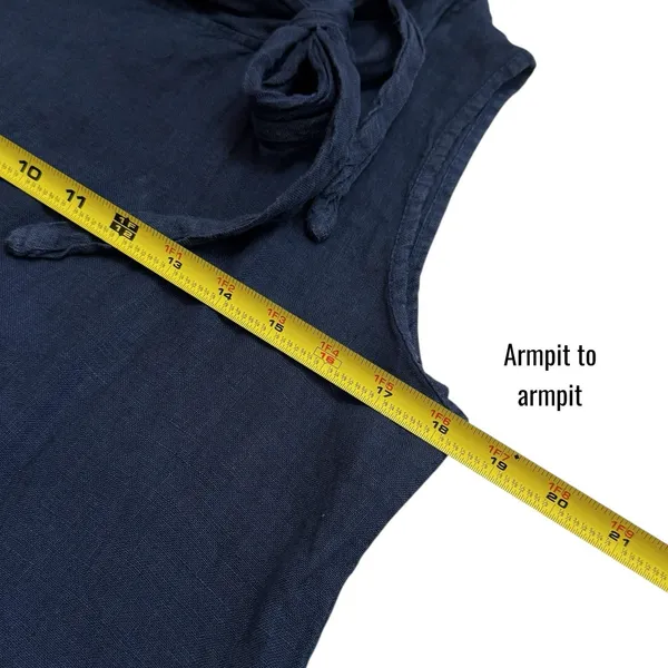 Unbranded‎ 100% Linen Made In Italy Tie Neck A-Line Dress Resort Travel Luxury S - Image 9