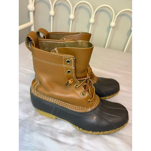 Vintage L.L. Bean Bean Boots Size 6M Brown Leather Made in Maine USA - Image 4