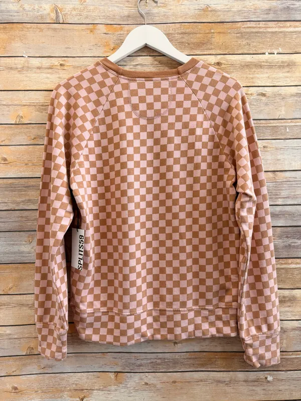 SPLITS59 Sweatshirt Women’s Size XS Tilda French Terry Checkerboard Print NWT - Image 2