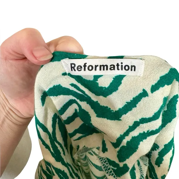 Reformation Lindsey Zebra Print Mini Slip Dress - Image 6