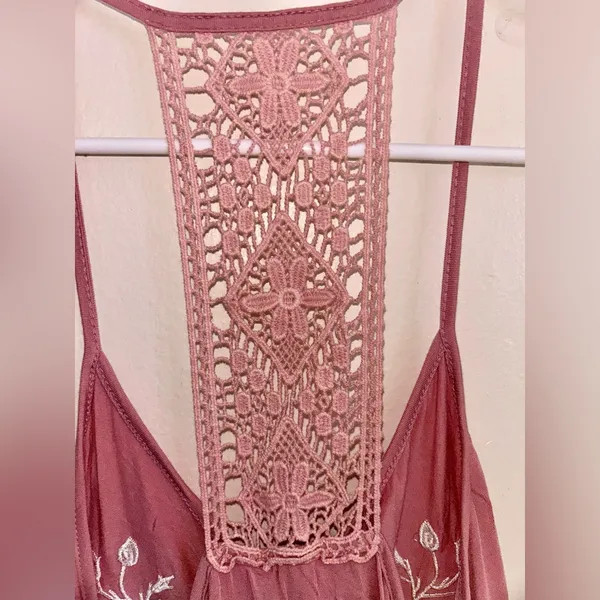 NWT POL Embroidered Lace-Back Women's Top - Pink - Image 4