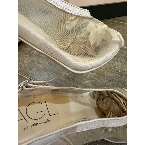 AGL DEA‎ MESH peep-toe slingback sandals Size 37 US 7 Tulle - Image 11