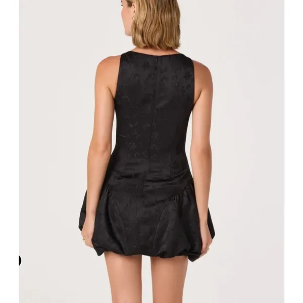 ASTR The Label Black Jacquard Drop Waist Mini Dress NEW Size L - Image 2