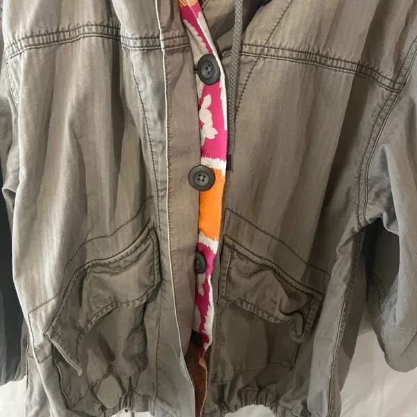 Free People Green Utility Jacket Size Small - Image 2