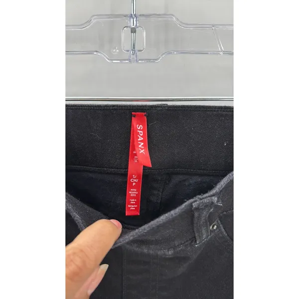 Spanx EveryWear Flare Jeans Womens High Rise Pull On Clean Black size S classy - Image 6