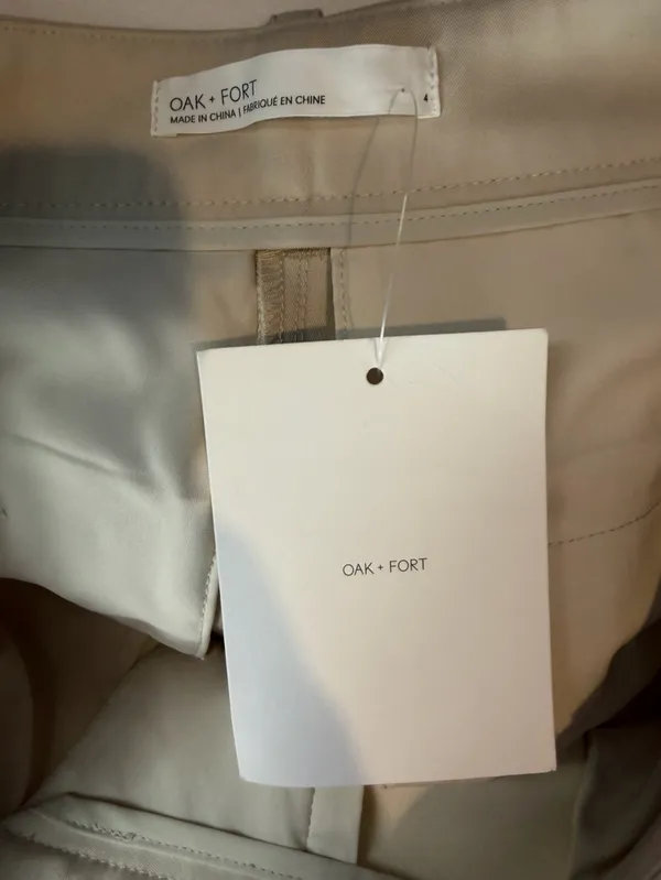 NWT OAK + FORT Wide Leg Suiting Pant in Oatmeal‎ Size 4 - Image 6