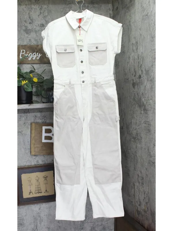 NWT Woolrich X TGT Sleeve Western Denim Jumpsuit 94611508 Cream Off White 4 - Image 2