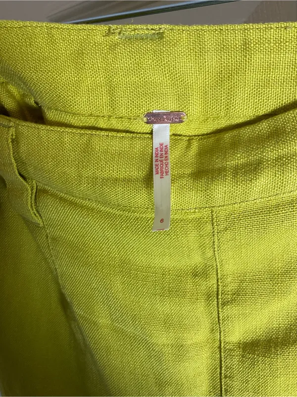 Free People Can't Blame Me Linen Blend Mini Skirt Size 6 Lime Yellow Mini - Image 5