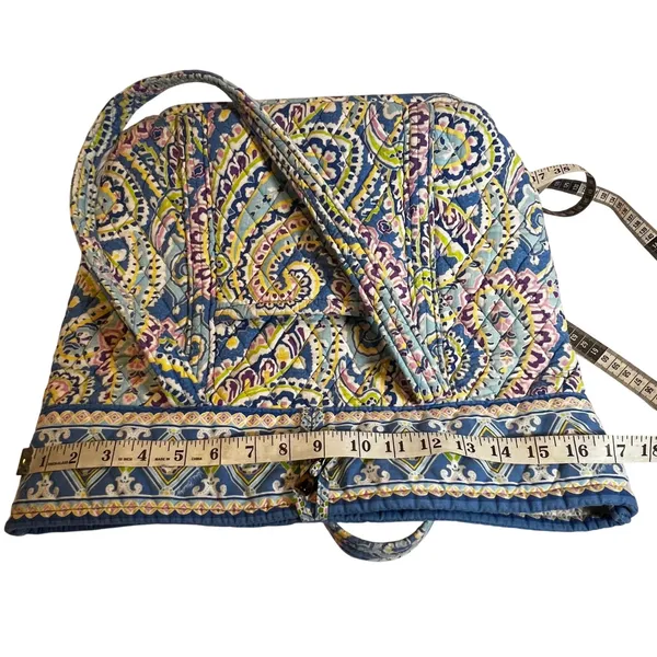 Vera Bradley Capri Blue Tic Tac Tote Quilted Paisley Shoulder Bag Large Retired - Image 9