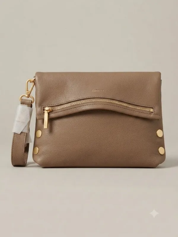 💕HAMMITT💕 VIP Medium Pebbled Leather Crossbody Bag ~ Sculpted Taupe NWT - Image 3