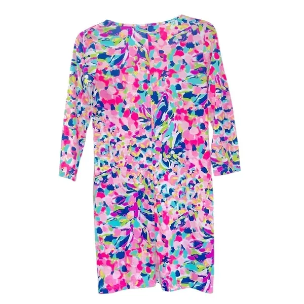 Lilly Pulitzer Pina Colada Beacon Dress Pima Cotton Pink Blue Size Small - Image 3