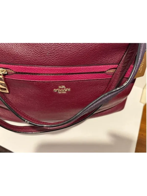 Coach Tyler Burgundy & Aubergine Leather Tote F57210 - Image 14
