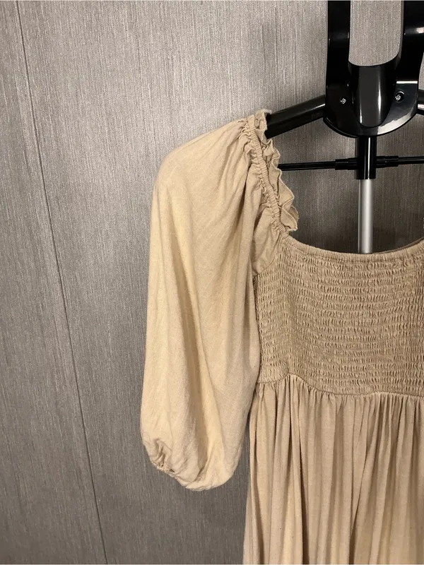 Women’s Cream Smocked Off-Shoulder Maxi Dress Size 2 - Image 15